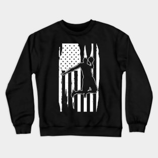 Basketball Player in American Flag Crewneck Sweatshirt